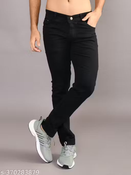 Stylish Men's Black Denim Jeans