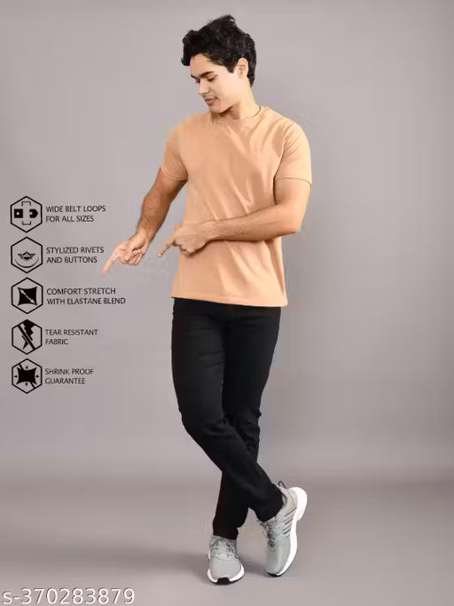 Stylish Men's Black Denim Jeans